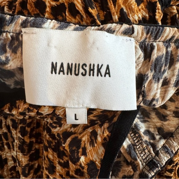 Nanushka Abir Slip Dress Asymmetric Hem in Ocelet Size L Maxi Cocktail Vacation - Picture 14 of 16